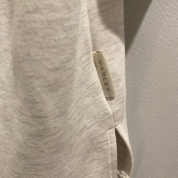 Varley XS Cream Short Sleeve Zip-Up Shirt - Picture 4 of 5